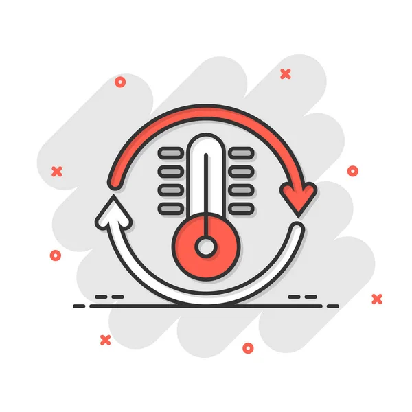 Thermometer Climate Control Icon Comic Style Meteorology Balance Cartoon Vector — Stock Vector