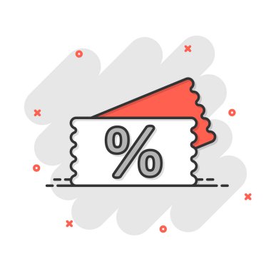 Fiyat kuponu ikonu. Beyaz izole edilmiş arka planda indirimli etiket işaret vektör illüstrasyonu. İndirimli çıkartma sıçrama etkisi iş konsepti.