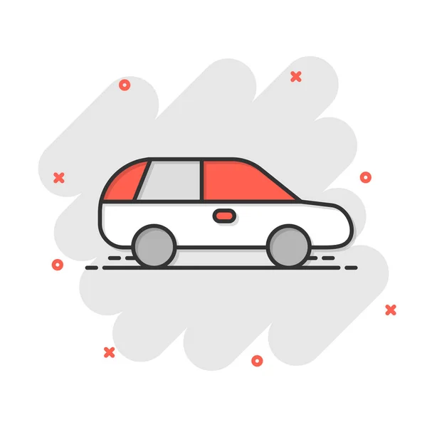 Icono Coche Estilo Cómico Automóvil Vehículo Ilustración Vector Dibujos Animados — Vector de stock