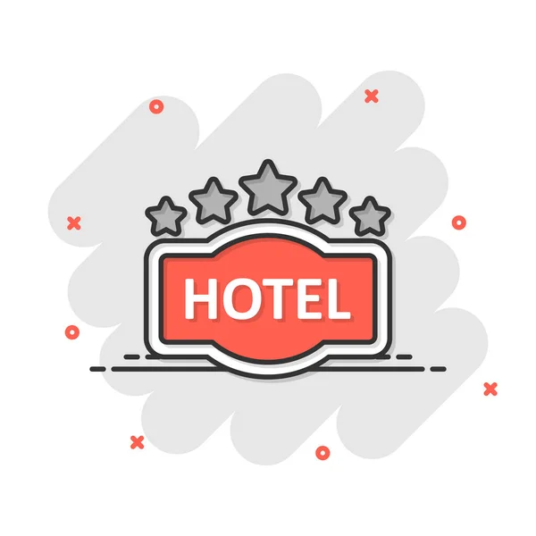 Hotel Estrellas Signo Icono Estilo Cómico Inn Ilustración Vectorial Dibujos — Vector de stock