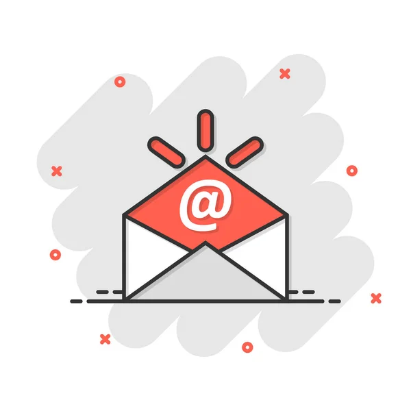 Email Message Icon Comic Style Mail Document Cartoon Vector Illustration — Stock Vector