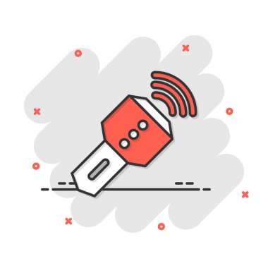 Çizgi roman tarzında ultrason ikonu. Tarama ekipmanı karikatür vektör çizimi beyaz izole arkaplanda. Ultrasonik sıçrama etkisi iş konsepti.