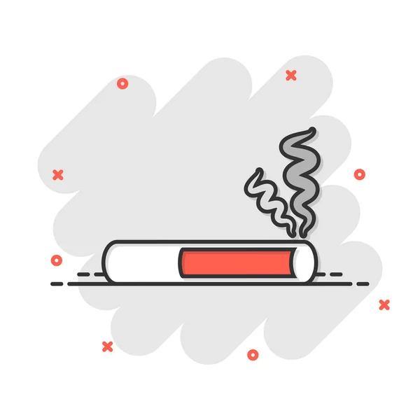 Zigaretten Ikone Comic Stil Rauch Cartoon Vektor Illustration Auf Weißem — Stockvektor
