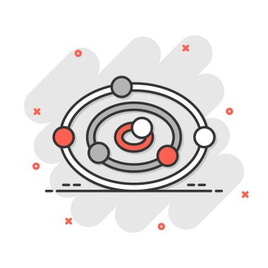 Çizgi roman tarzında antioksidan ikonu. Molekül karikatür vektör çizimi beyaz izole arka planda. Detox sıçrama etkisi iş konsepti.