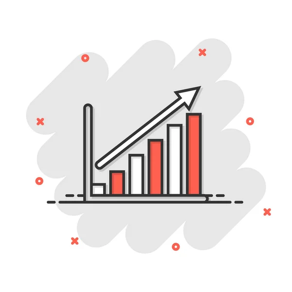 Grafikon Ikon Képregény Stílusban Nyíl Rajzfilm Vektor Illusztráció Fehér Elszigetelt — Stock Vector