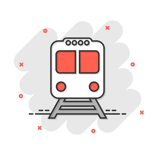Иконка Метро Комическом Стиле Train Subway Cartoon Vector Illustration White — стоковый вектор