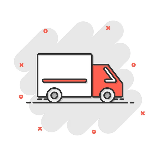 Lkw Ikone Comic Stil Auto Delivery Cartoon Vektor Illustration Auf — Stockvektor