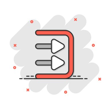 Düz biçimli giriş simgesi. Beyaz izole arkaplanda ok erişimi vektör illüstrasyonu. Kapı girişi iş konsepti.