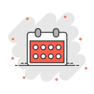 Düz stil takvim simgesi. Beyaz izole edilmiş arka planda ajanda vektör çizimi. Program planlama iş konsepti.