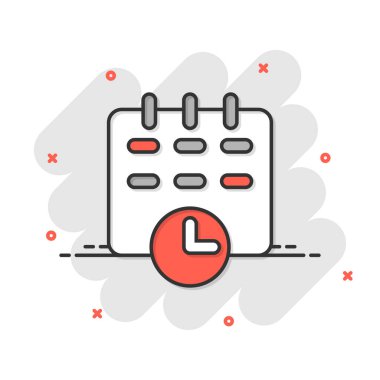 Düz stil takvim simgesi. Beyaz izole edilmiş arka planda ajanda vektör çizimi. Program planlama iş konsepti.