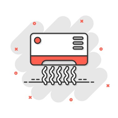 Koşullandırıcı simgesi düz stil. Beyaz izole arkaplanda soğutucu vektör çizimi. Soğuk iklim iş kavramı.