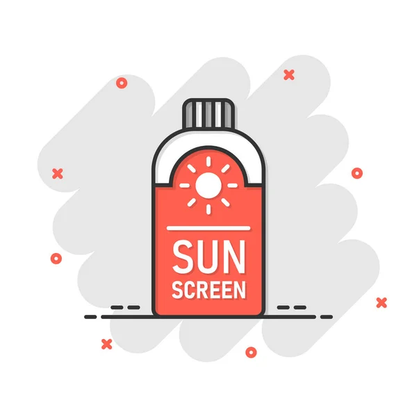 Ícone Proteção Solar Estilo Plano Ilustração Vetor Creme Protetor Solar —  Vetores de Stock