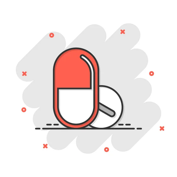 Pil Capsule Pictogram Platte Stijl Drugsvector Illustratie Witte Geïsoleerde Achtergrond — Stockvector