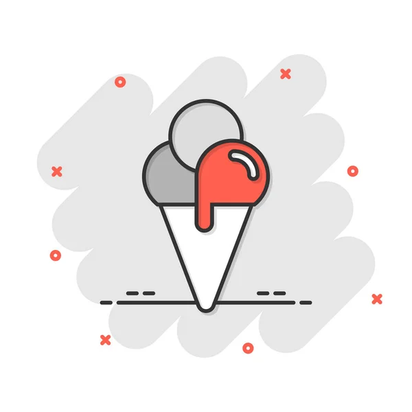 Ice Cream Icon Flat Style Sundae Vector Illustration White Isolated — Stock Vector