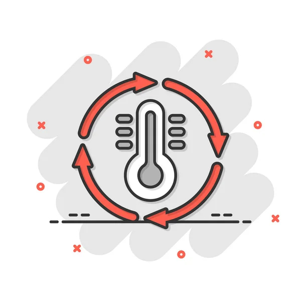 Termómetro Icono Control Climático Estilo Cómico Meteorología Equilibrio Ilustración Vector Gráficos Vectoriales