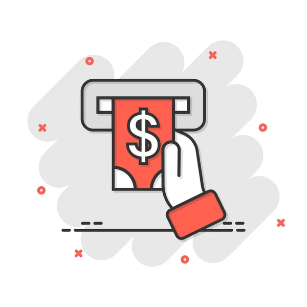 Dinero Icono Atm Estilo Cómico Intercambiar Ilustración Vectores Dibujos Animados — Vector de stock