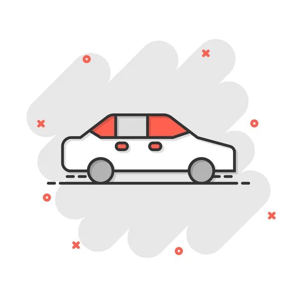 Ikona Samochodu Komicznym Stylu Samochodowy Pojazd Wektor Ilustracja Wektor Białym — Wektor stockowy