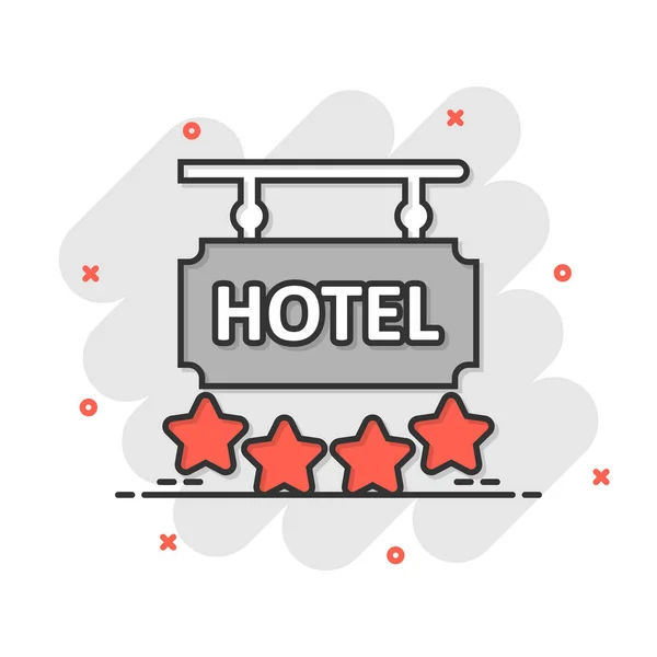 Hotel Stars Sign Icon Comic Style Inn Cartoon Vector Illustration — Stock Vector