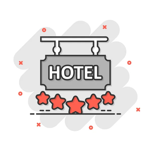 Hotel Estrellas Signo Icono Estilo Cómico Inn Ilustración Vectorial Dibujos — Vector de stock