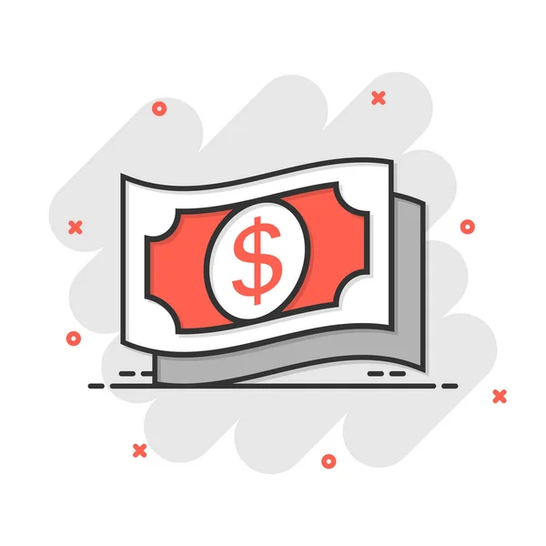 Ikona Dolara Komicznym Stylu Wymiana Gotówki Wektor Ilustracji Wektor Białym — Wektor stockowy