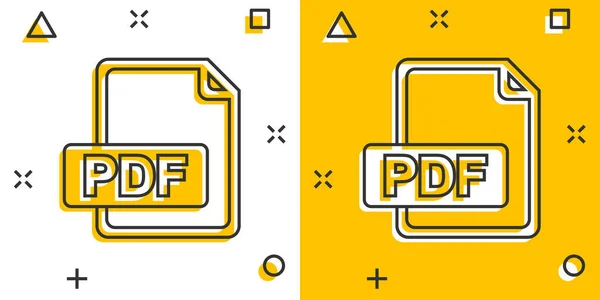 Icono Pdf Dibujos Animados Estilo Cómico Pictograma Ilustrativo Del Documento — Archivo Imágenes Vectoriales