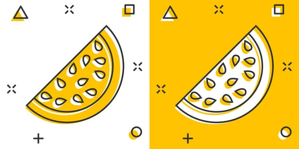 Wassermelonen Ikone Comic Stil Saftige Reife Früchte Zeichen Illustration Piktogramm — Stockvektor