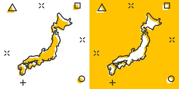 Icono Mapa Japón Colores Dibujos Animados Estilo Cómico Japón Signo Vectores De Stock Sin Royalties Gratis