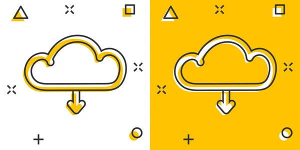 Ícone Nuvem Desenho Animado Vetorial Estilo Cômico Pictograma Ilustração Sinal — Vetor de Stock