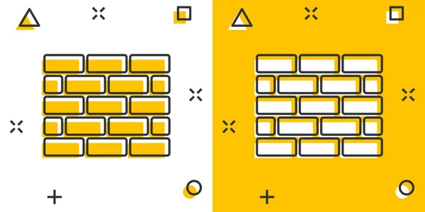 Icône Murale Vectorielle Brique Bande Dessinée Pictogramme Illustration Panneau Mural — Image vectorielle