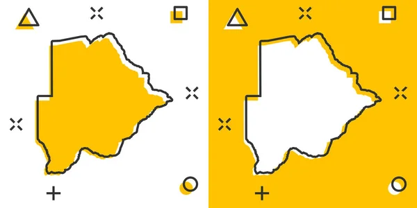 Векторная Иконка Карты Ботсваны Комическом Стиле Пиктограмма Знака Ботсваны Концепция — стоковый вектор