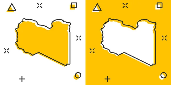 Bande Dessinée Vectorielle Libye Icône Carte Dans Style Comique Libye — Image vectorielle