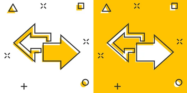 Vektorová Kreslená Šipka Vlevo Vpravo Ikona Komickém Stylu Piktogram Šipkou — Stockový vektor
