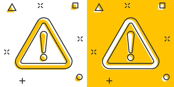 Ícone Perigo Desenho Animado Vetorial Estilo Cômico Atenção Signo Cautela — Vetor de Stock