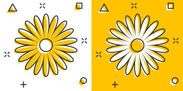 Vector Cartoon Kamillenblüten Ikone Comic Stil Daisy Konzept Illustration Piktogramm — Stockvektor