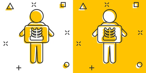 Icono Rayos Estilo Cómico Radiología Ilustración Vectorial Dibujos Animados Sobre — Archivo Imágenes Vectoriales