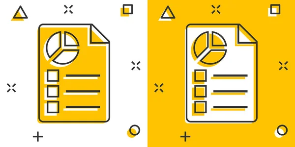 Icône Document Dans Style Comique Signaler Illustration Vectorielle Dessin Animé — Image vectorielle