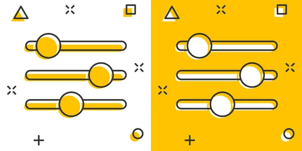 Icono Volumen Control Estilo Cómico Ajuste Audio Ilustración Vectores Signos — Vector de stock