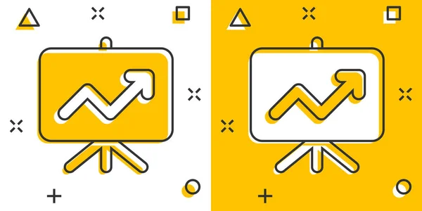 Ícone Diagrama Crescimento Estilo Cômico Gráfico Financeiro Ilustração Vetorial Cartoon — Vetor de Stock