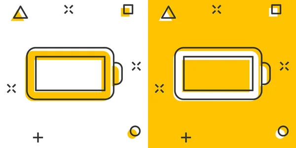 Icône Charge Batterie Dans Style Comique Illustration Vectorielle Dessin Animé — Image vectorielle