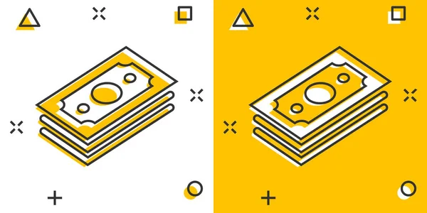 Icono Pila Dinero Estilo Cómico Intercambiar Ilustración Vectores Dibujos Animados — Archivo Imágenes Vectoriales