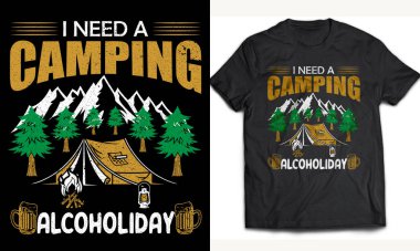 Kamp tişörtü tasarımı. Alkollü bir kampa ihtiyacım var.