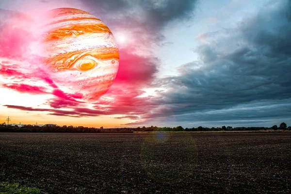 Jupiter Peisajul Norilor Nou Apus — Fotografie, imagine de stoc