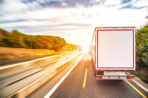 Lkw Auf Der Straße Transportlogistik — Stockfoto