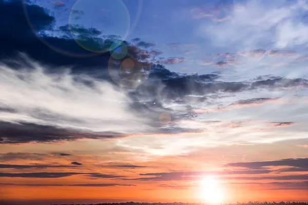 Beautiful Heavenly Landscape Sun Clouds — Stock Photo, Image