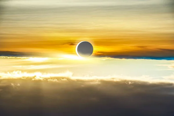 Total Solar Eclipse Amazing Scientific Background — стоковое фото