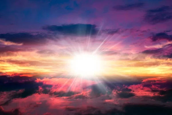 Beautiful Heavenly Landscape Sun Clouds — Stock Photo, Image