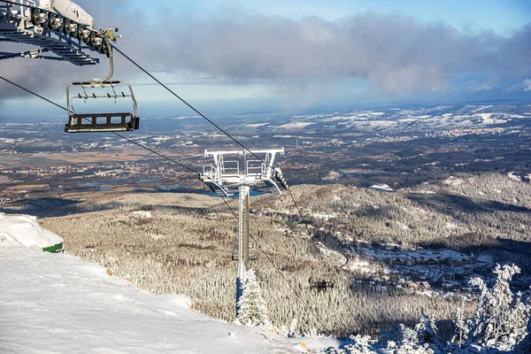 Karpach Polônia Elevador Turístico Montanha Elevador Esqui Nas Montanhas Inverno — Fotografia de Stock