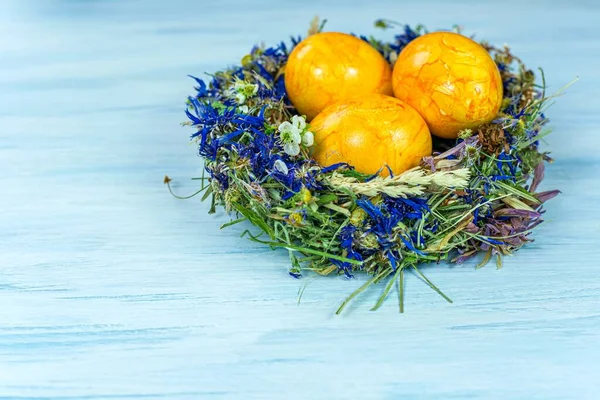 Весенний Фон Пасхальным Яйцом Традиции Религии — стоковое фото