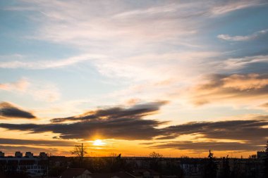 sunrise over the city, Sunday morning