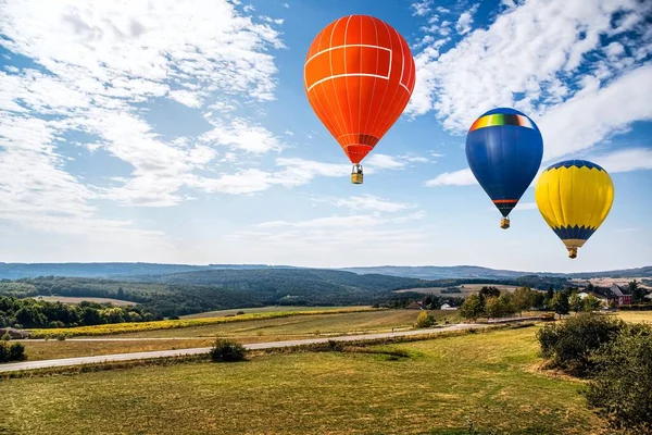 Ballong Mot Bakgrund Himmel Och Solnedgång Tystnad Naturen — Stockfoto